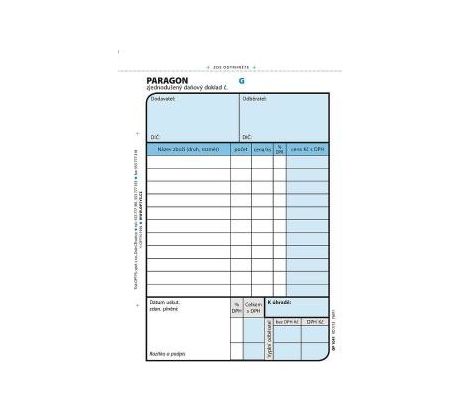 Paragon A6,číslovaný, nepropisující, 2x 50 listů