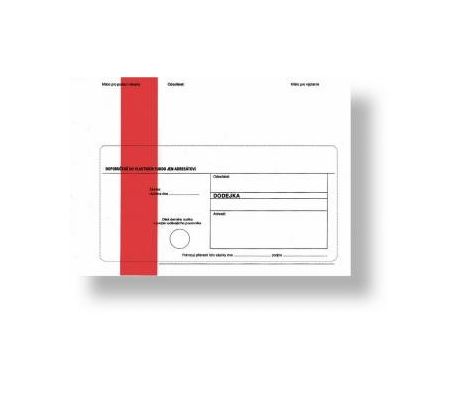 Obálka s dodejkou C5, samopropisující, s textem, červený pruh, oblá klopa, 100 ks, 229 x 155