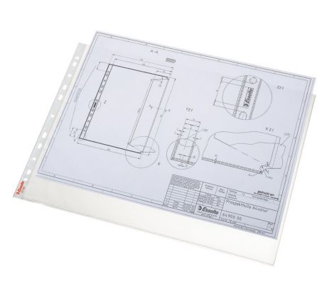 Obal závěsný "U" matný A3 85 mic čirý na šířku / 10 ks