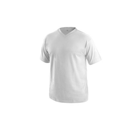 Tričko DALTON, výstřih do V, bílé, barva 100 vel. M
