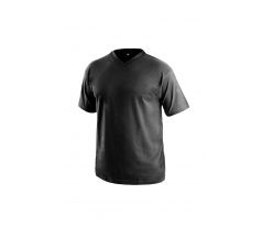 Tričko DALTON, výstřih do V, černé, barva 800 vel. M